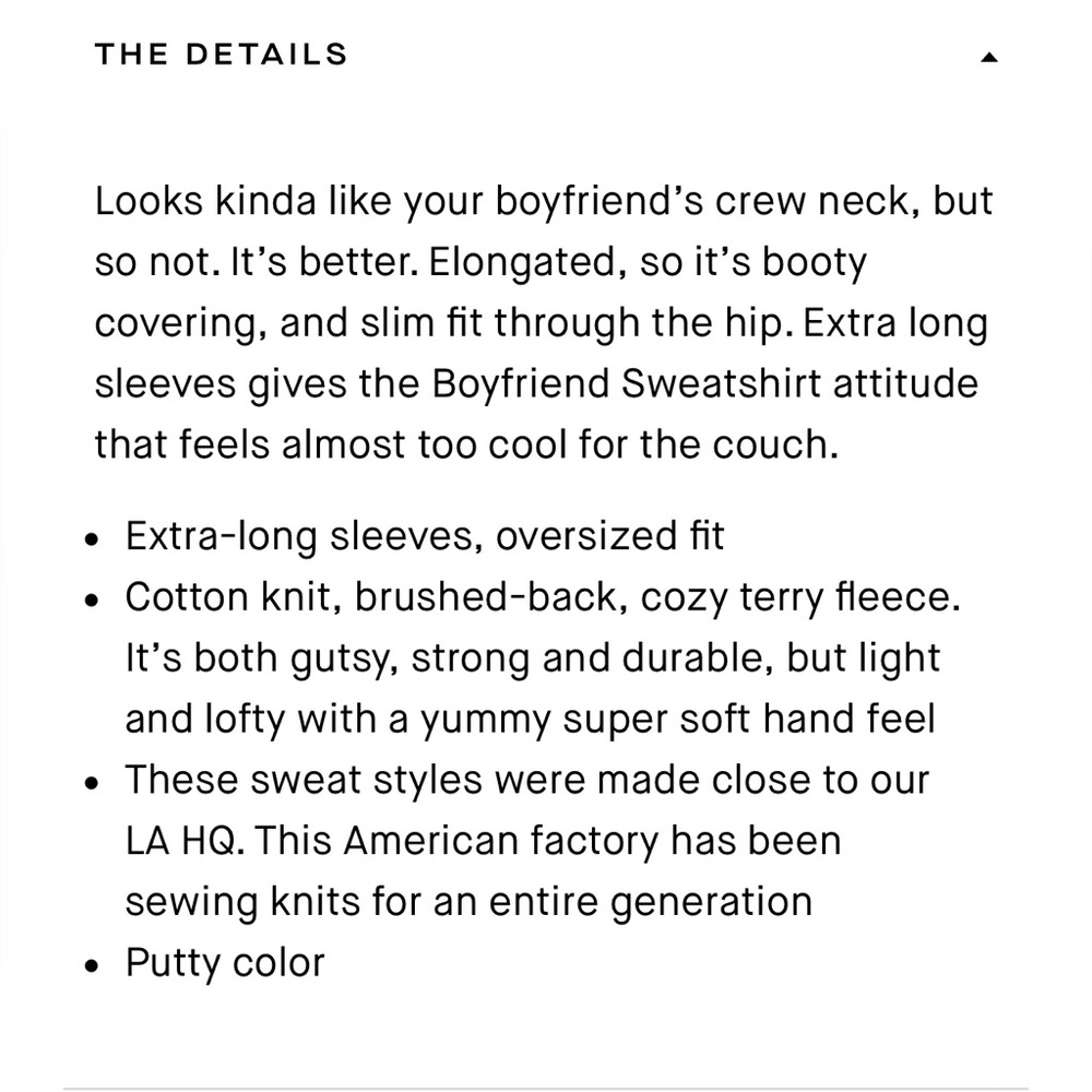 GOOD AMERICAN NWT BOYFRIEND SWEATSHIRT SIZE 4= XL PUTTY - Picture 8 of 10